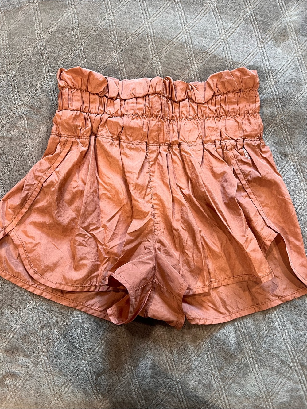 FP Movement by Free People Rust Pink Smocked Waist Athletic Shorts